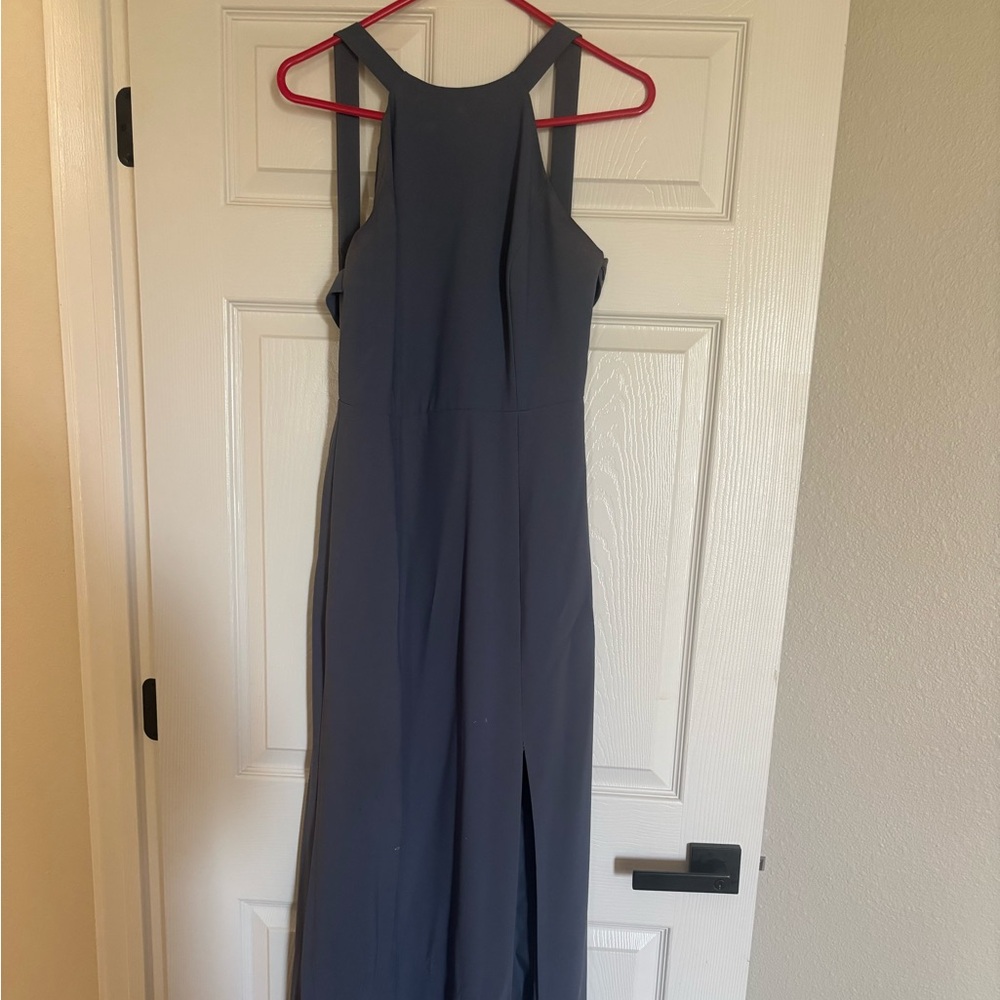 Dessy Collection Charcoal High Low Dress